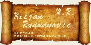Miljan Radmanović vizit kartica